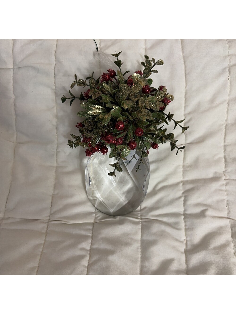 Kissing Krystal Acrylic  Mistletoe Ornament